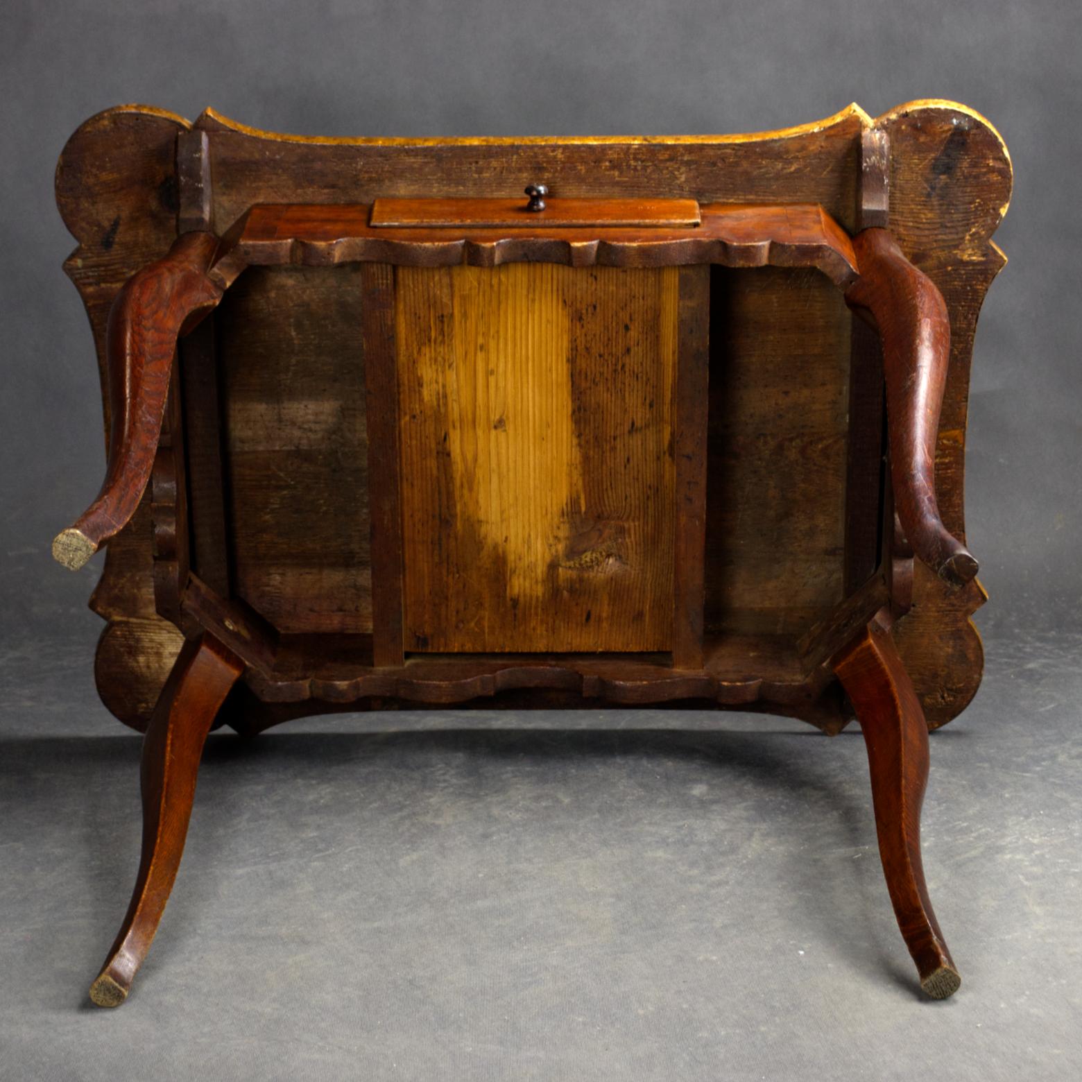 Marquetry French Rococo Table, Late 18th Century For Sale 6
