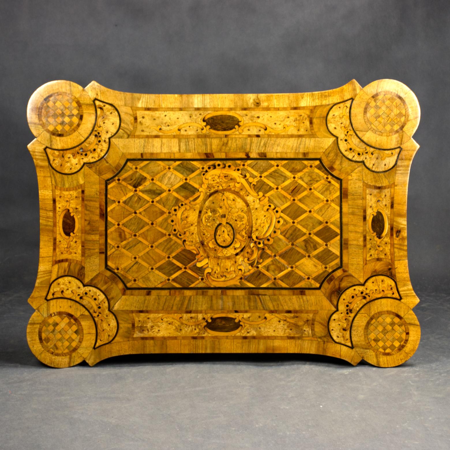 Marquetry French Rococo Table, Late 18th Century For Sale 8