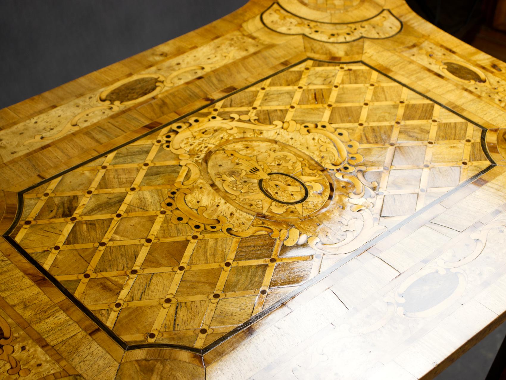 Marquetry French Rococo Table, Late 18th Century For Sale 9