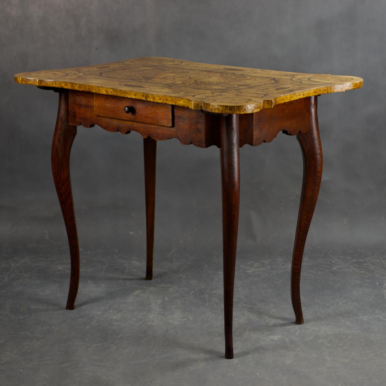 Marquetry French Rococo Table, Late 18th Century For Sale 10