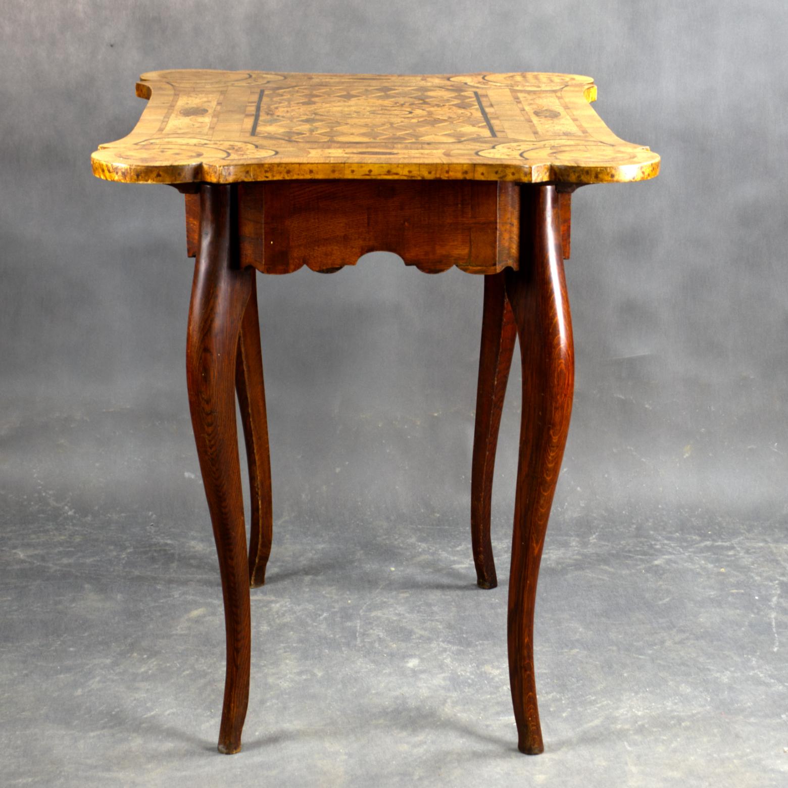Marquetry French Rococo Table, Late 18th Century In Good Condition For Sale In Lucenec, SK