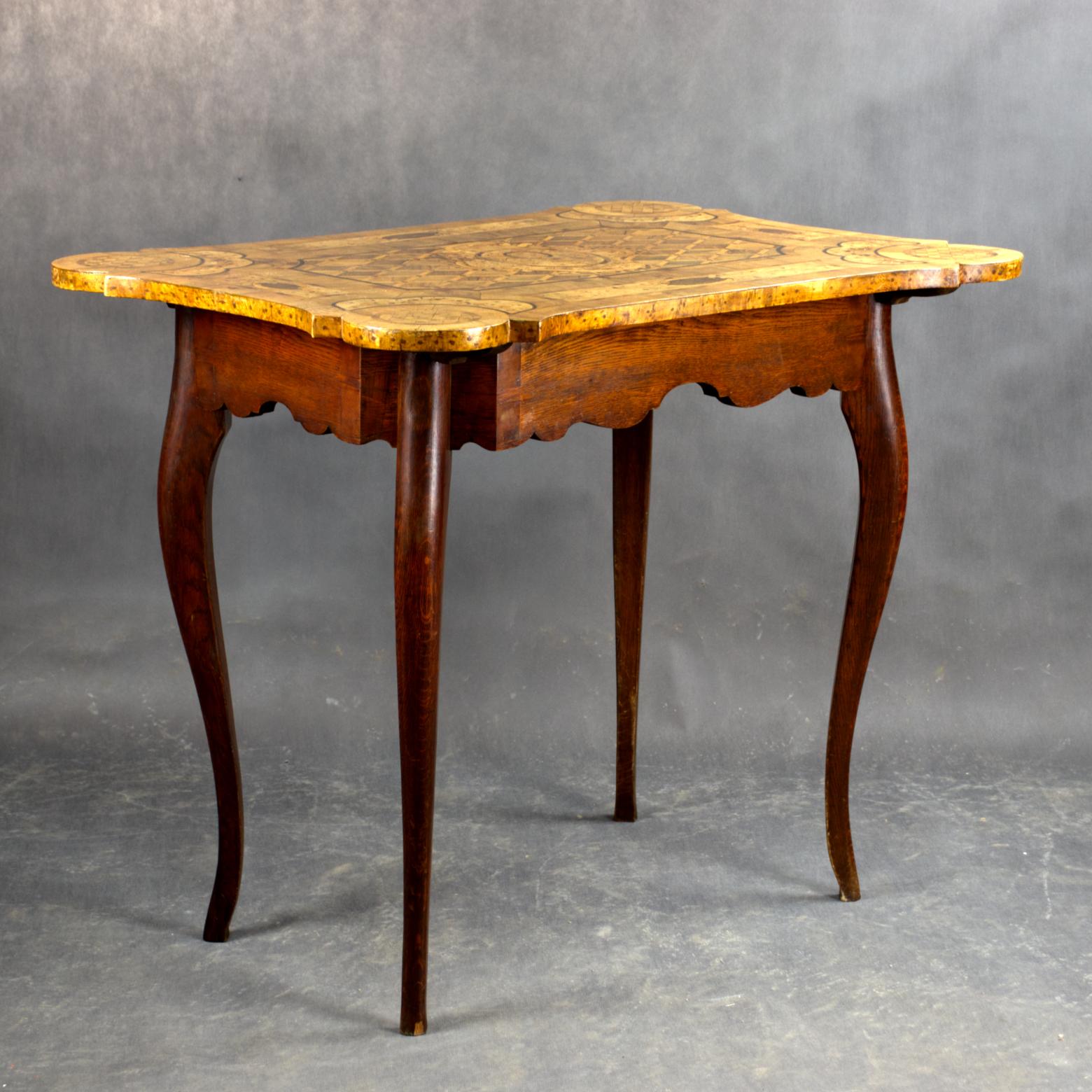 Marquetry French Rococo Table, Late 18th Century For Sale 1