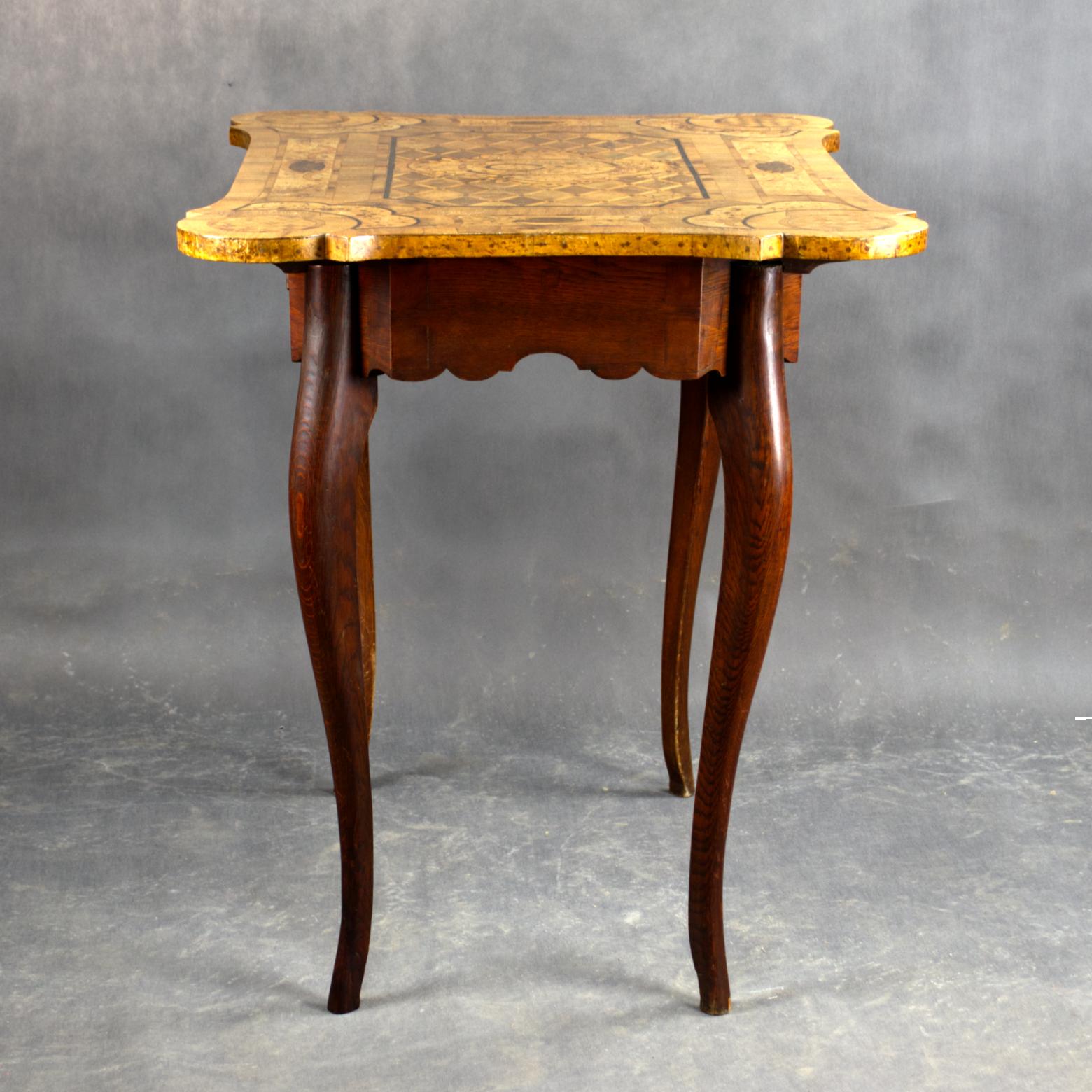 Marquetry French Rococo Table, Late 18th Century For Sale 2