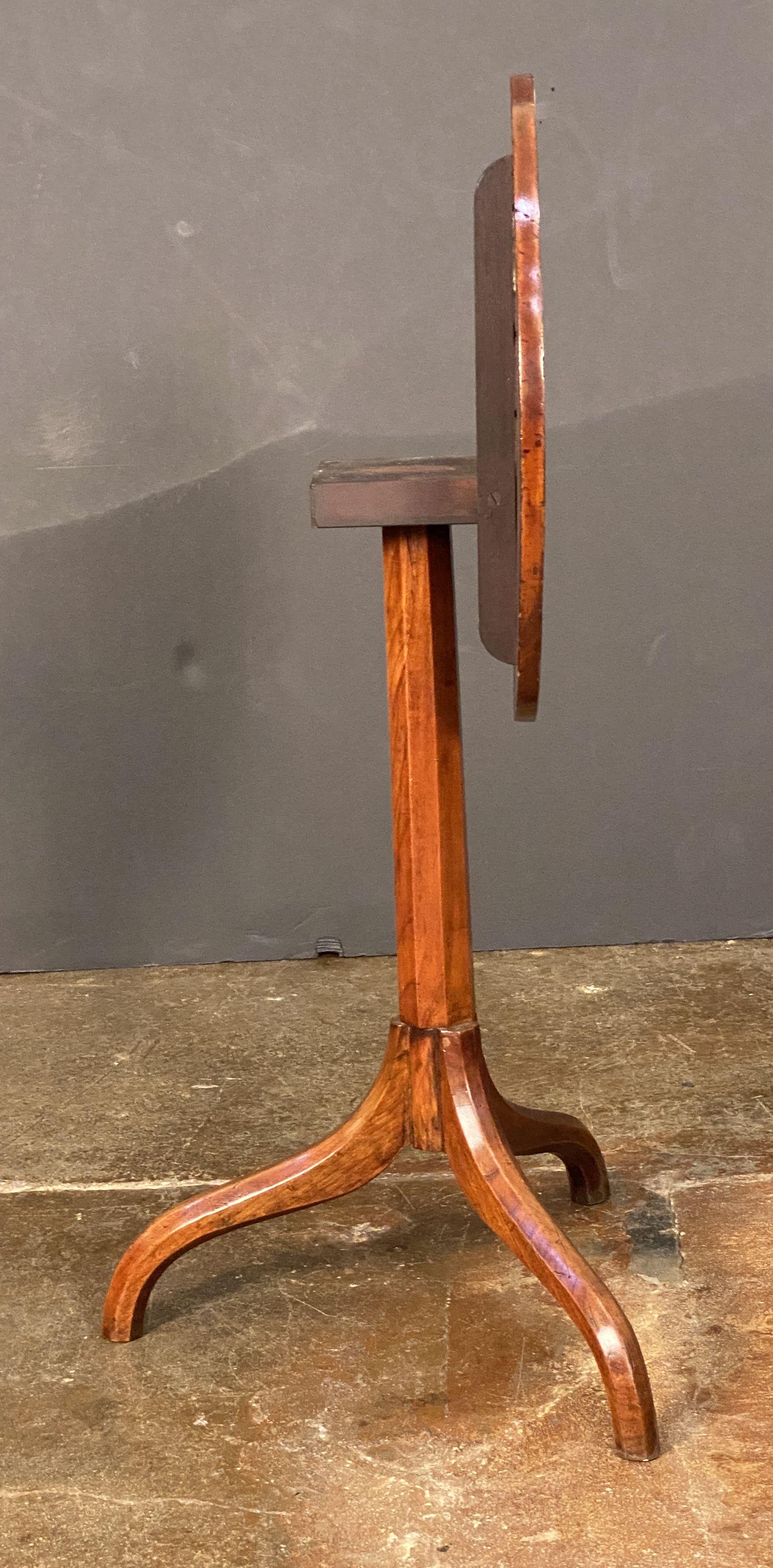 Marquetry Round Top Tripod Table from England 5