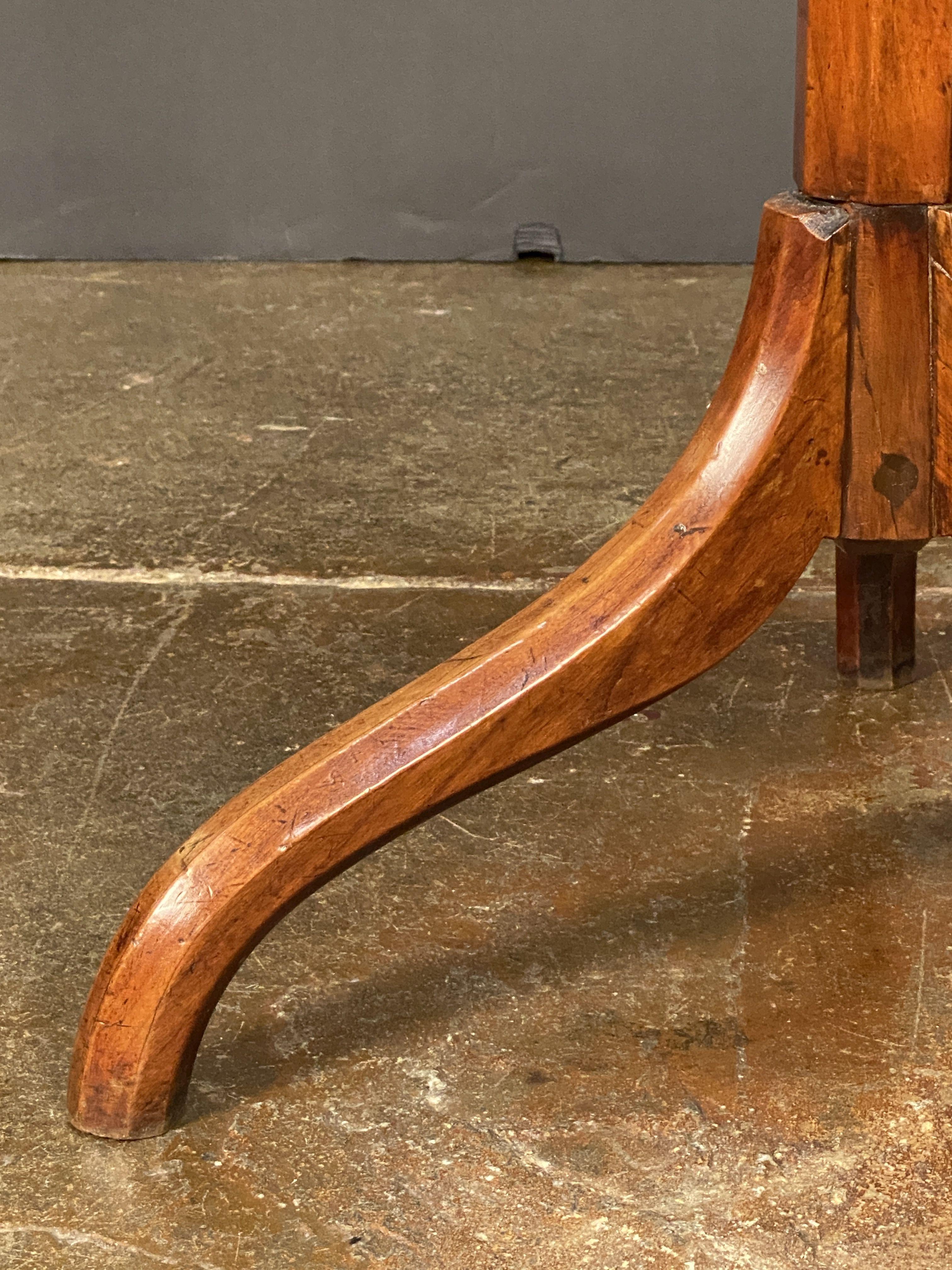 Marquetry Round Top Tripod Table from England 7