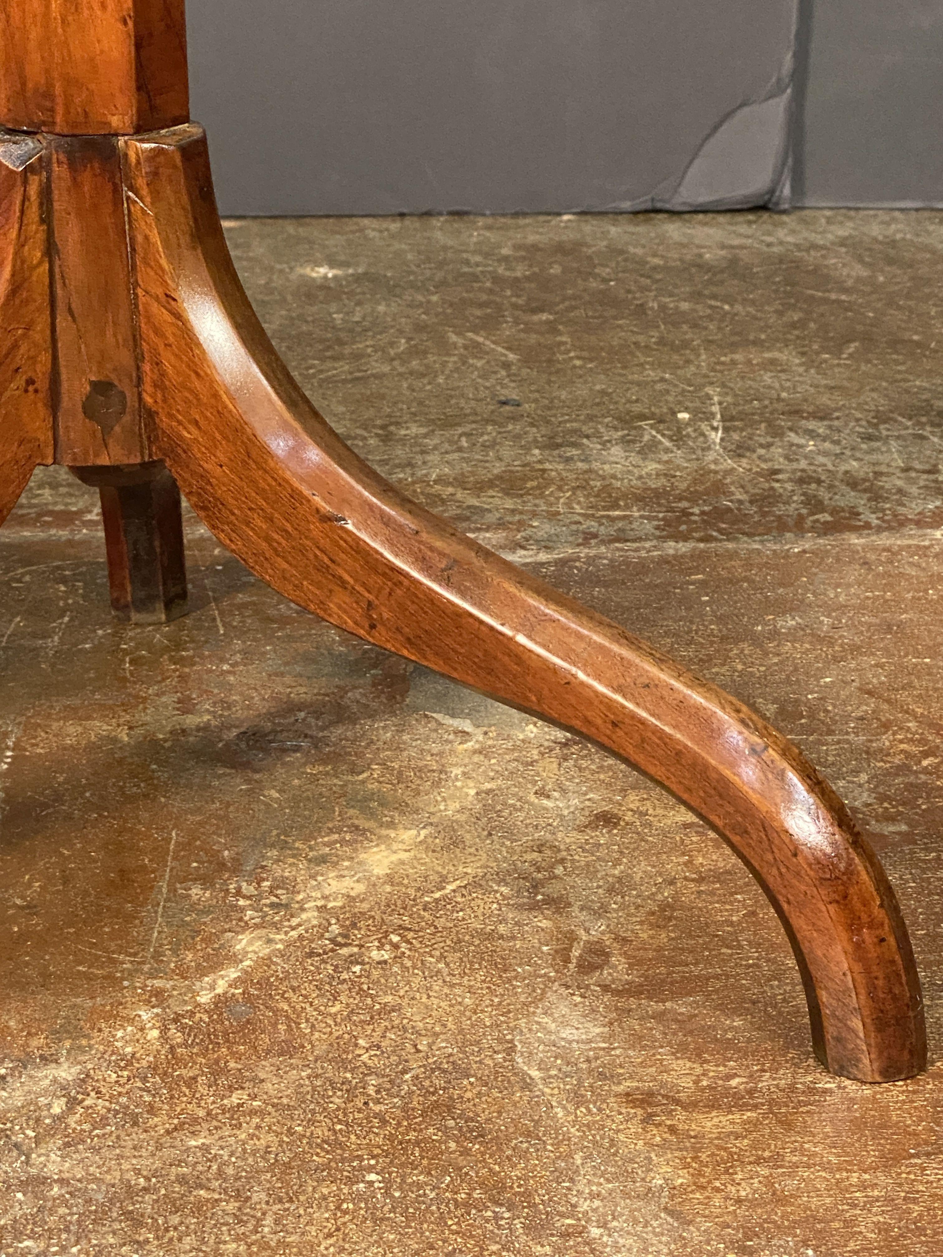 Marquetry Round Top Tripod Table from England 8
