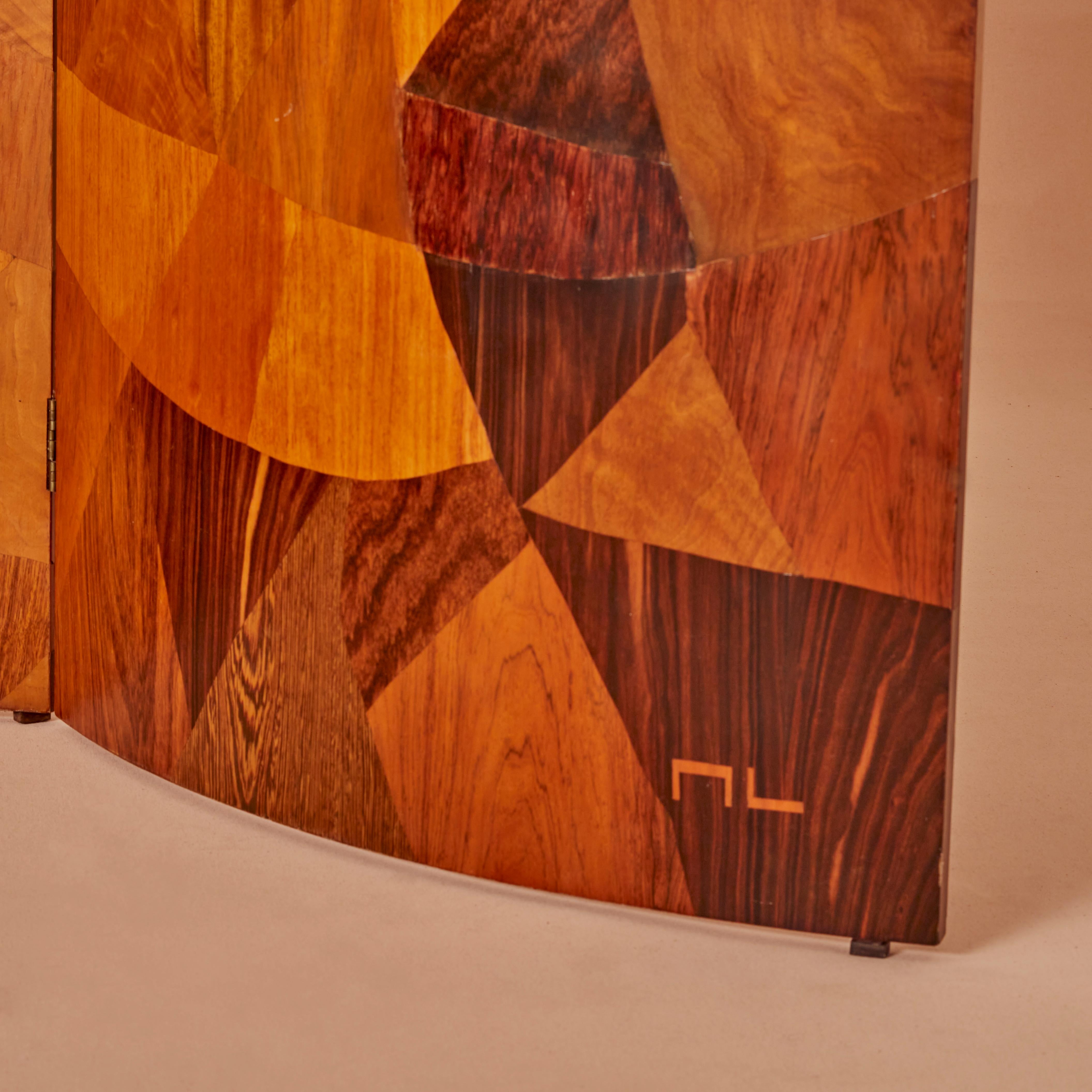 European Marquetry Screen by Michel Lefevre For Sale