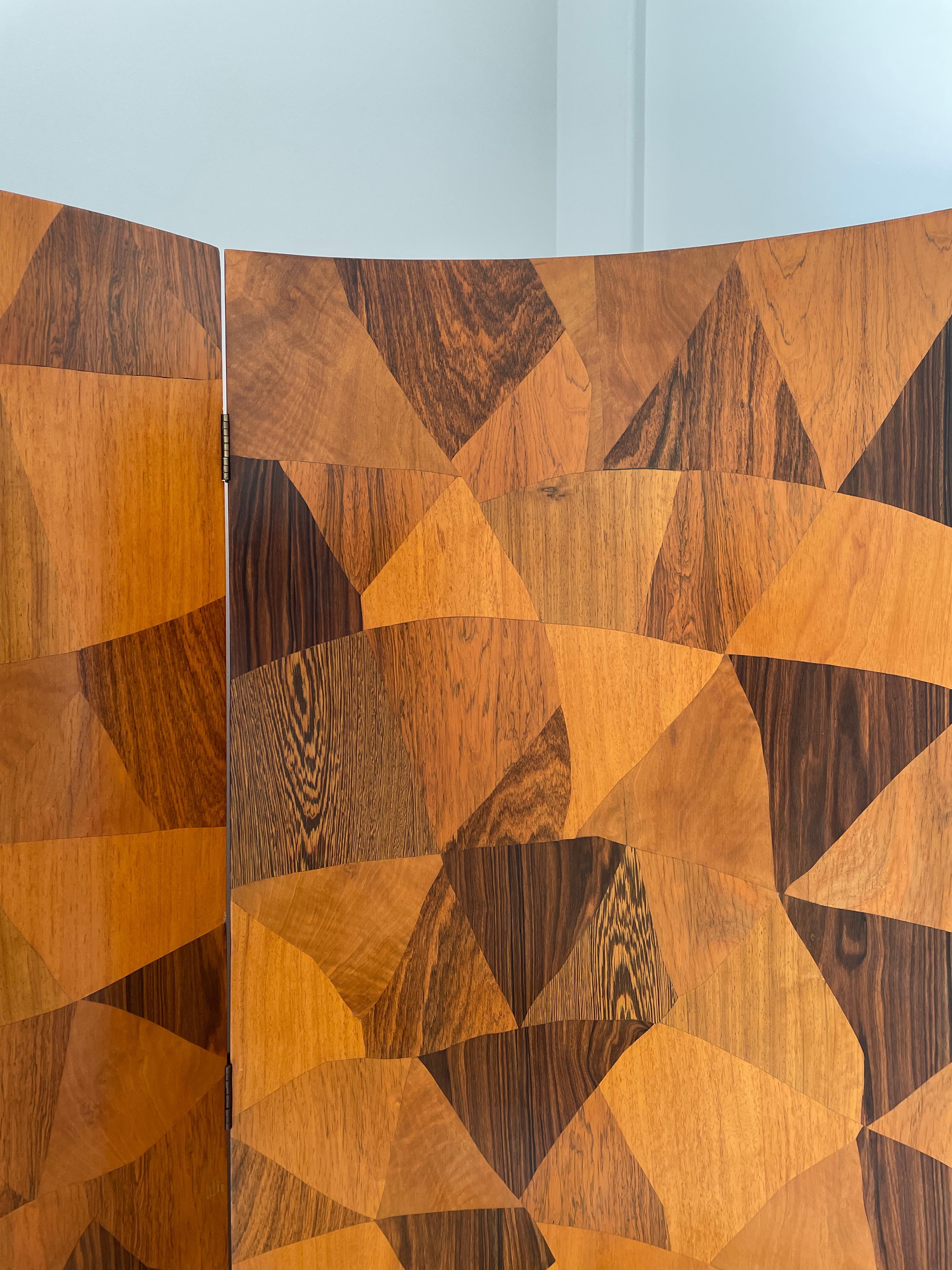 Marquetry Screen by Michel Lefevre For Sale 2