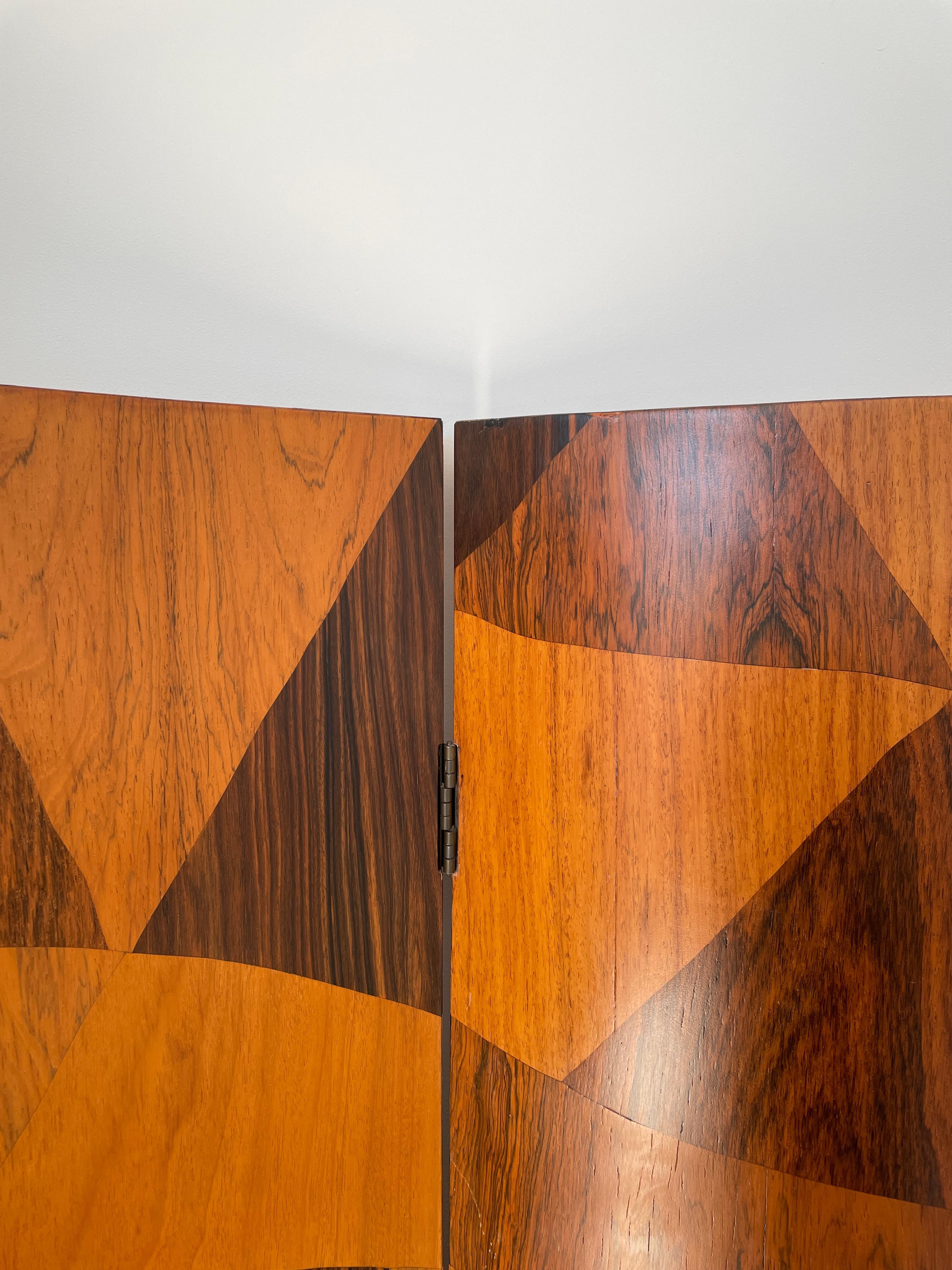 Mid-20th Century Marquetry Screen by Michel Lefevre For Sale