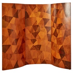 Retro Marquetry Screen by Michel Lefevre