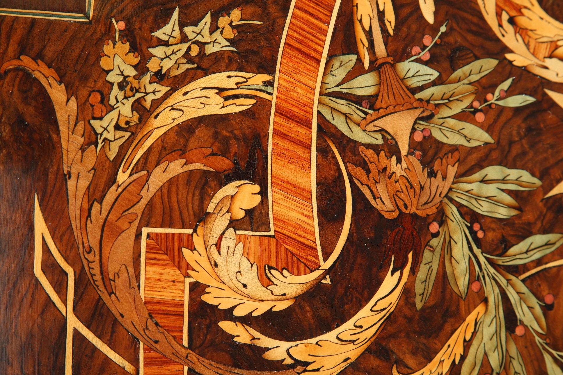 Marquetry Table in Louis XIV Style 2