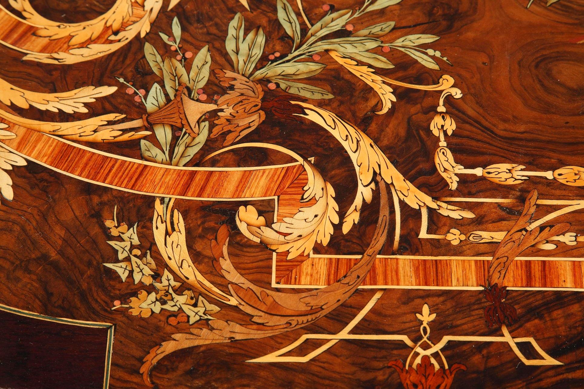 Gilt Marquetry Table in Louis XIV Style