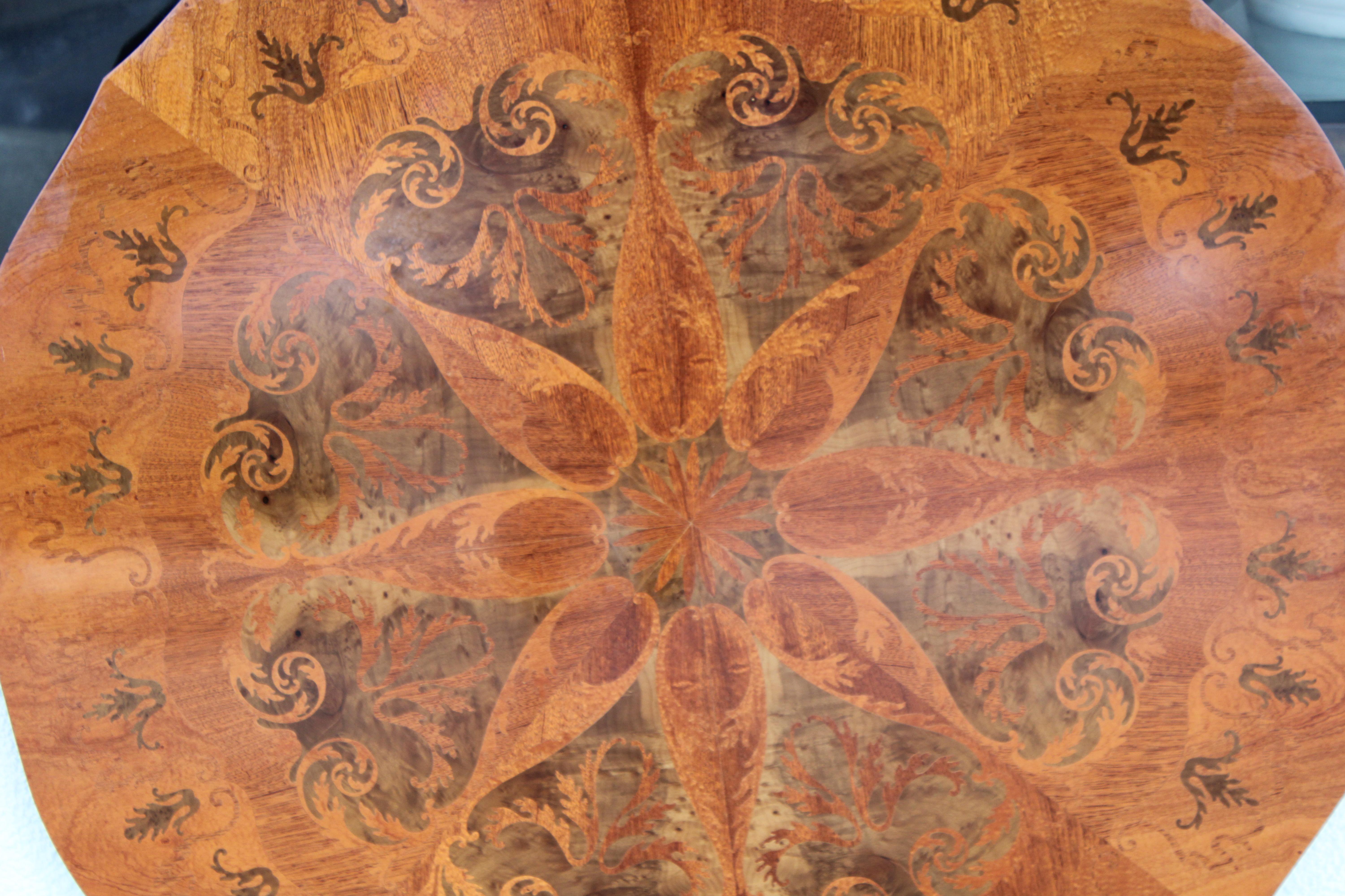 Eastlake Marquetry Table Top with Kaleidoscopic Pattern, Made in Italy For Sale