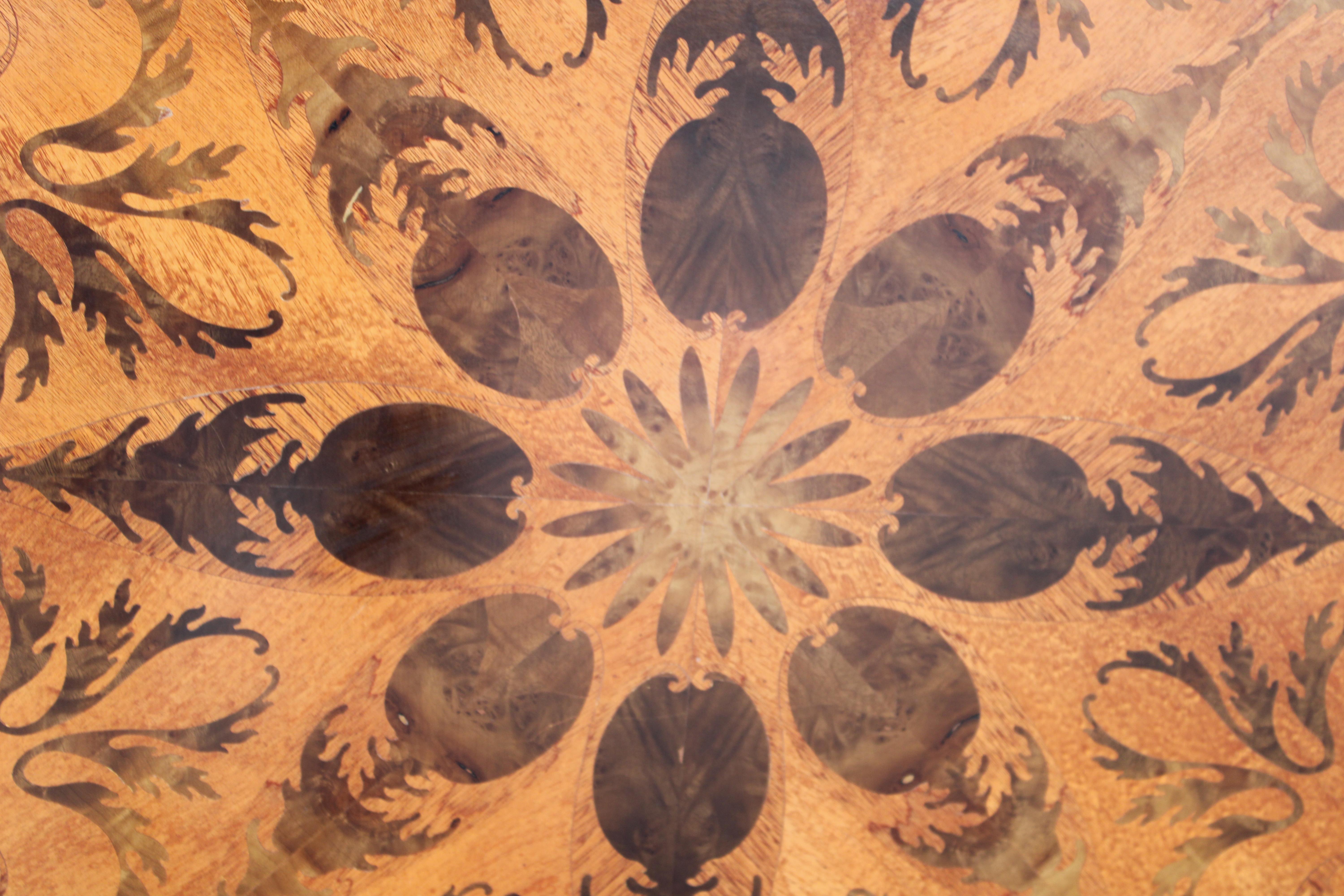 Eastlake Marquetry Table Top with Kaleidoscopic Pattern, Made in Italy in vendita