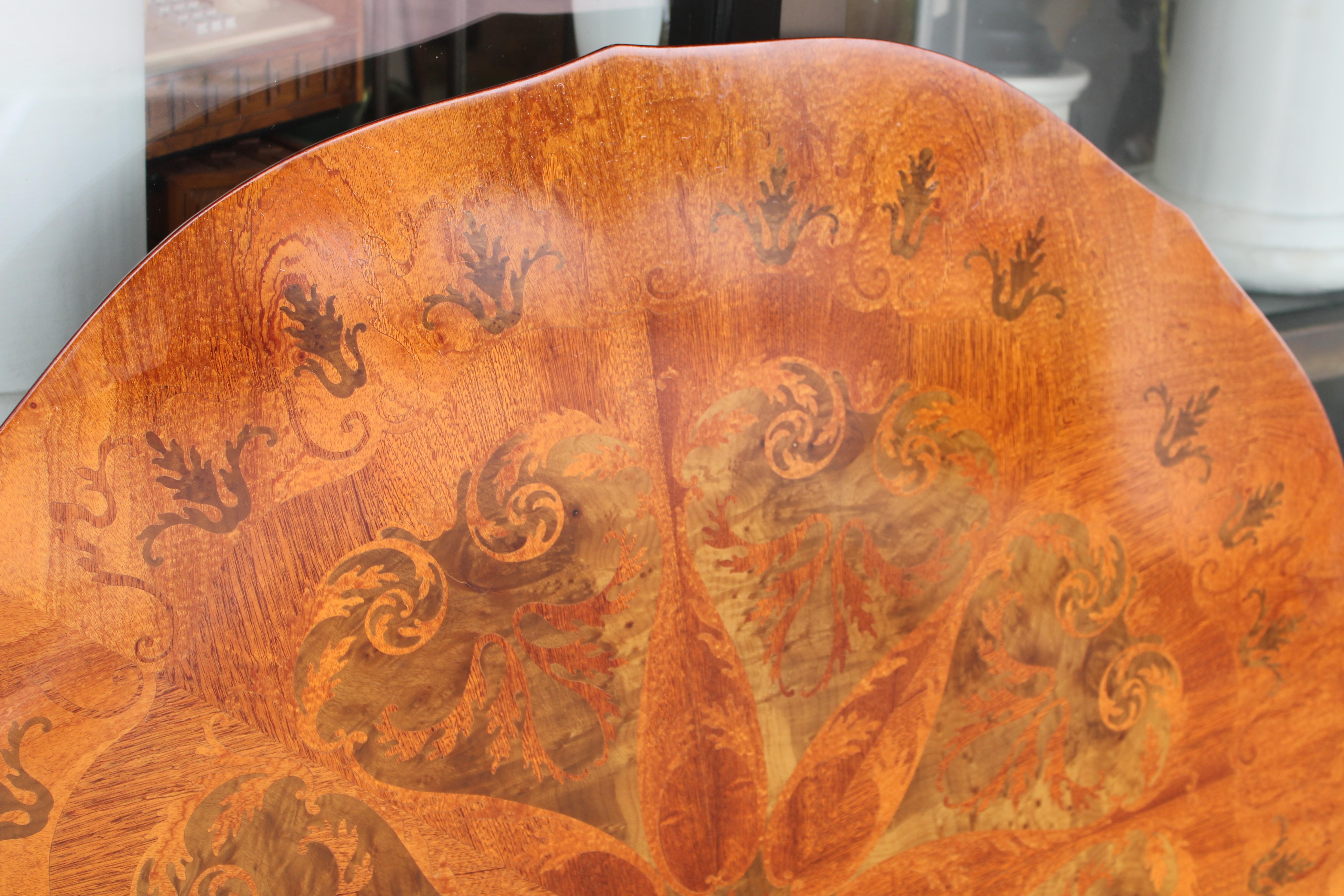 Italian Marquetry Table Top with Kaleidoscopic Pattern, Made in Italy For Sale