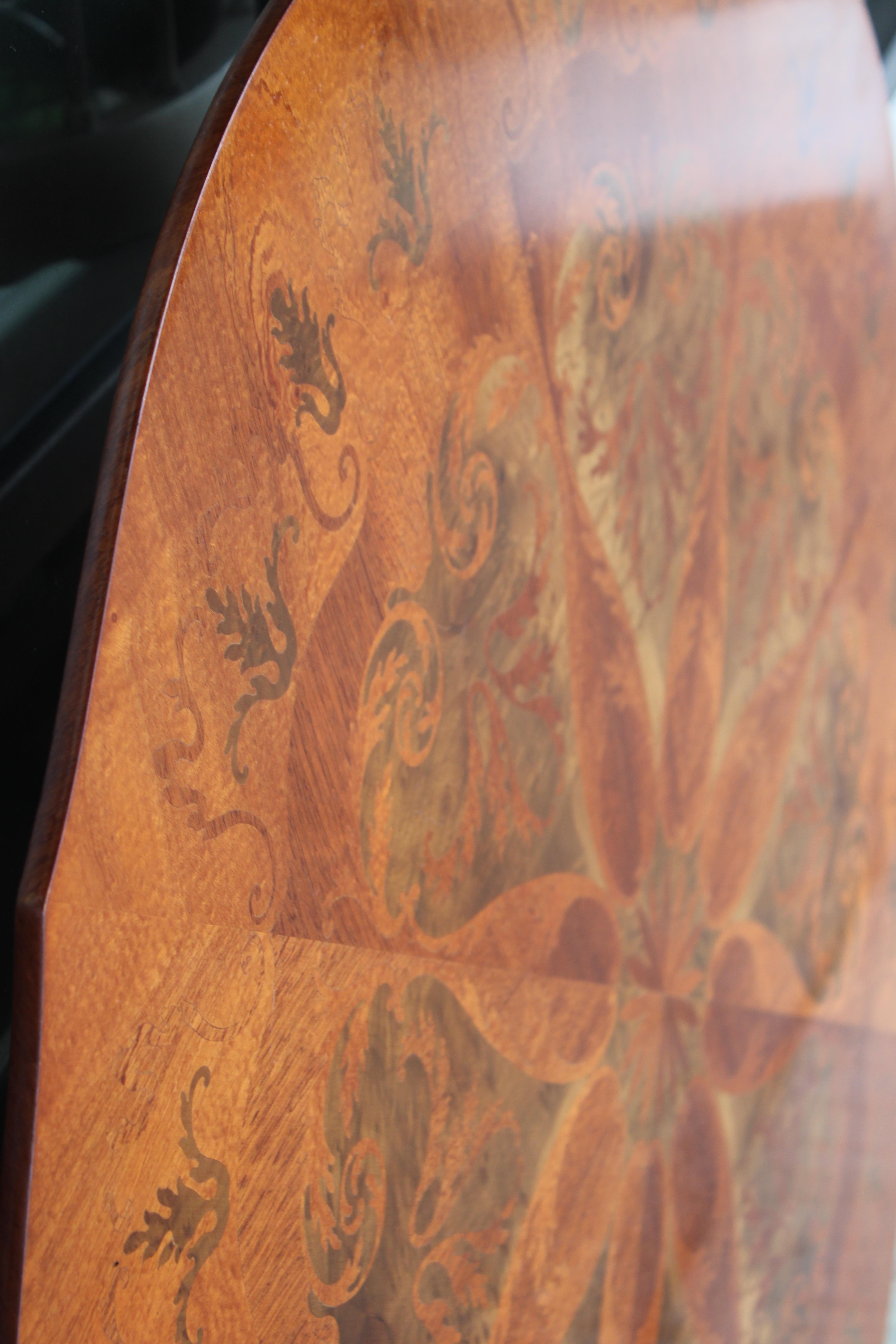 Late 20th Century Marquetry Table Top with Kaleidoscopic Pattern, Made in Italy For Sale