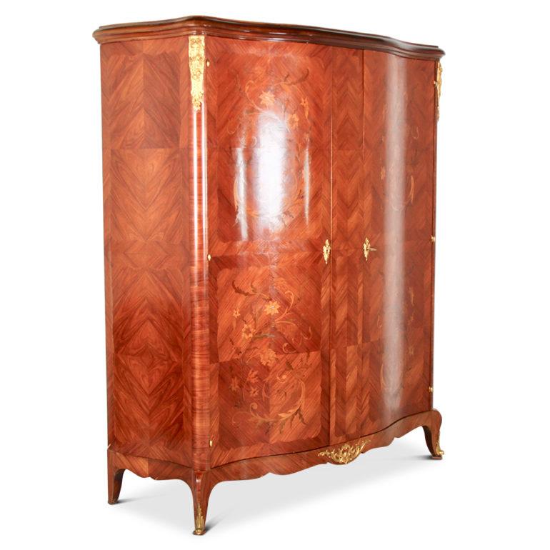 French Marquetry Two-Door Armoire Made in France