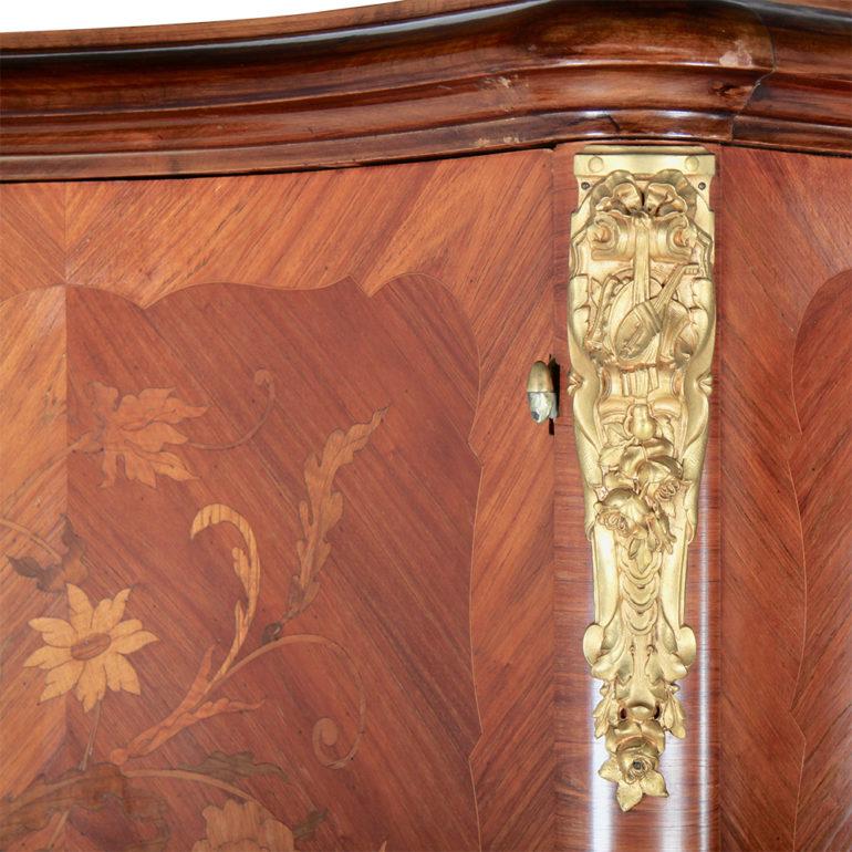 Bronze Marquetry Two-Door Armoire Made in France