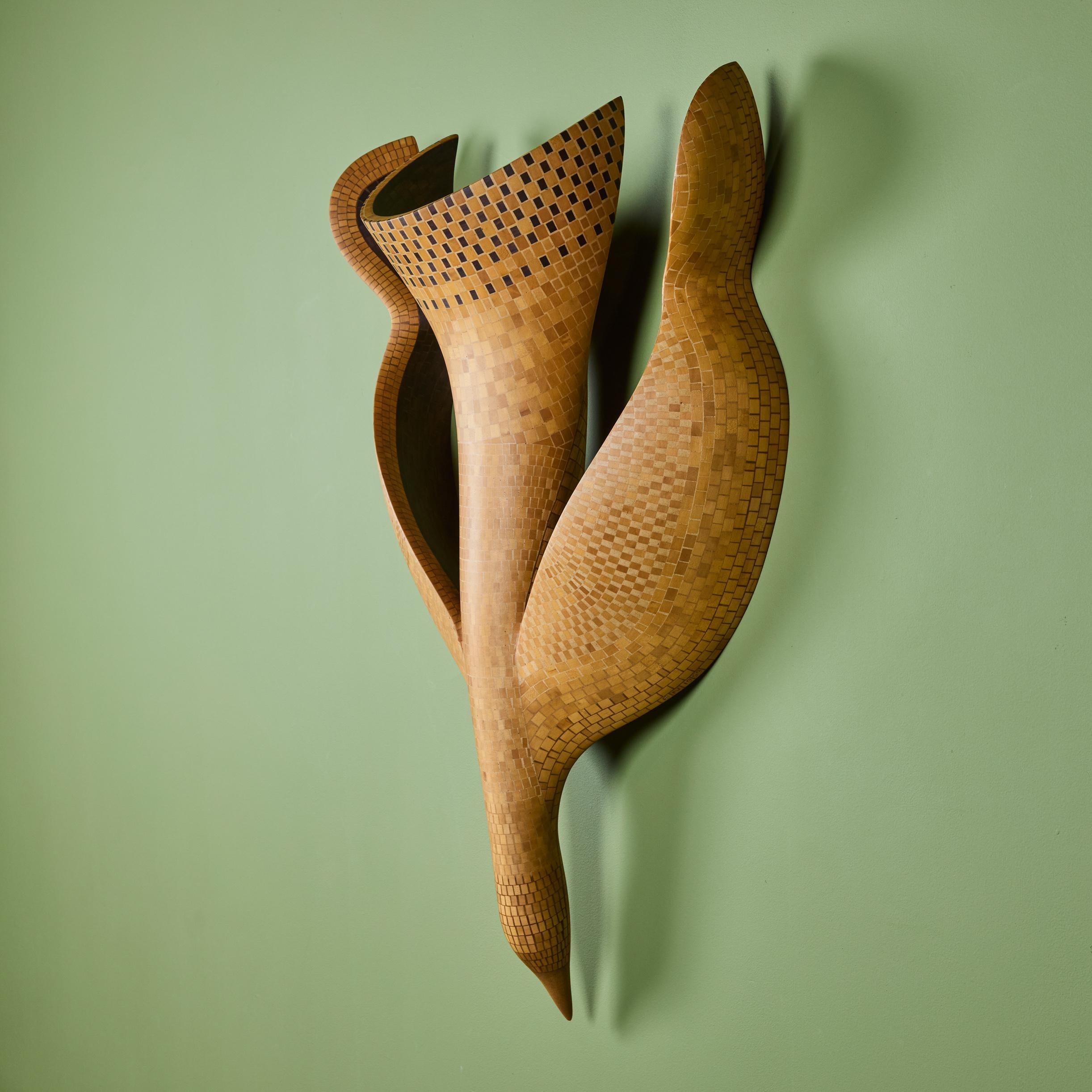 Hand-Carved Marquetry Wall Mounted Albatross by Emile Norman