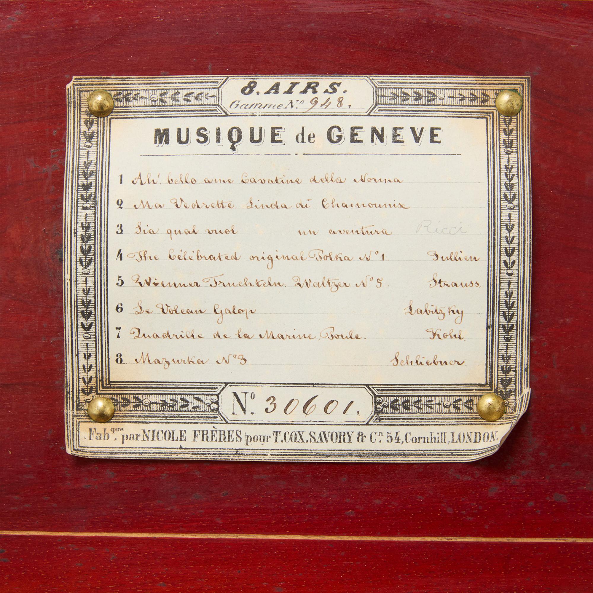 Caja de música de marquetería de madera de Nicole Frères Marquetería en venta