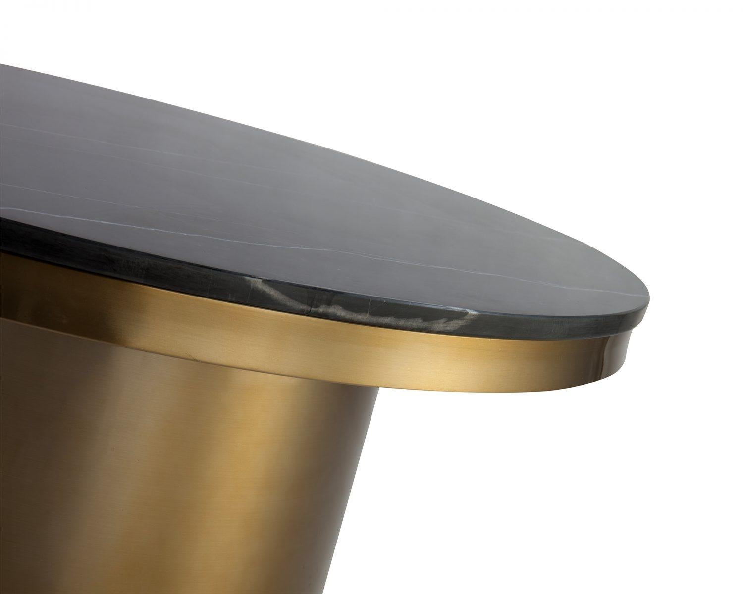 black and brass coffee table