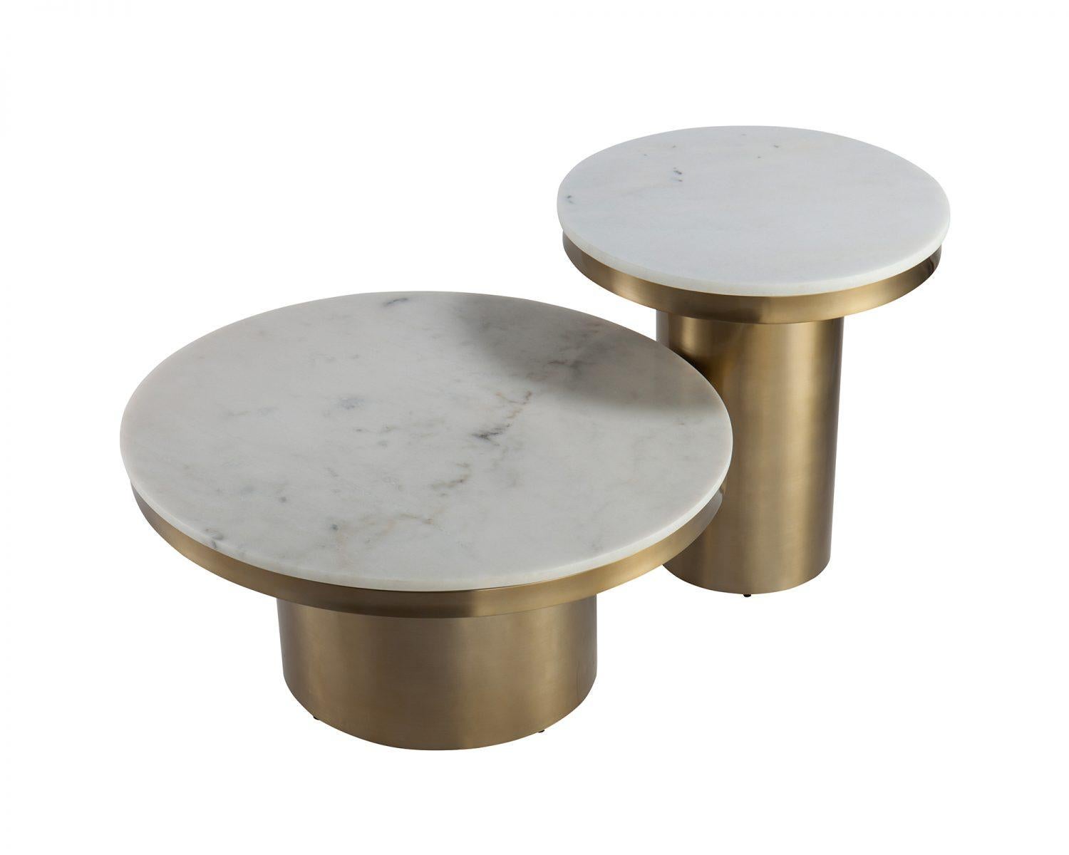 Marquina Black Marble and Brass Coffee Table In New Condition In Geneve, CH