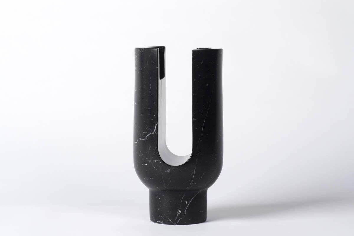 Modern Marquina Lyra Candleholder by Dan Yeffet For Sale