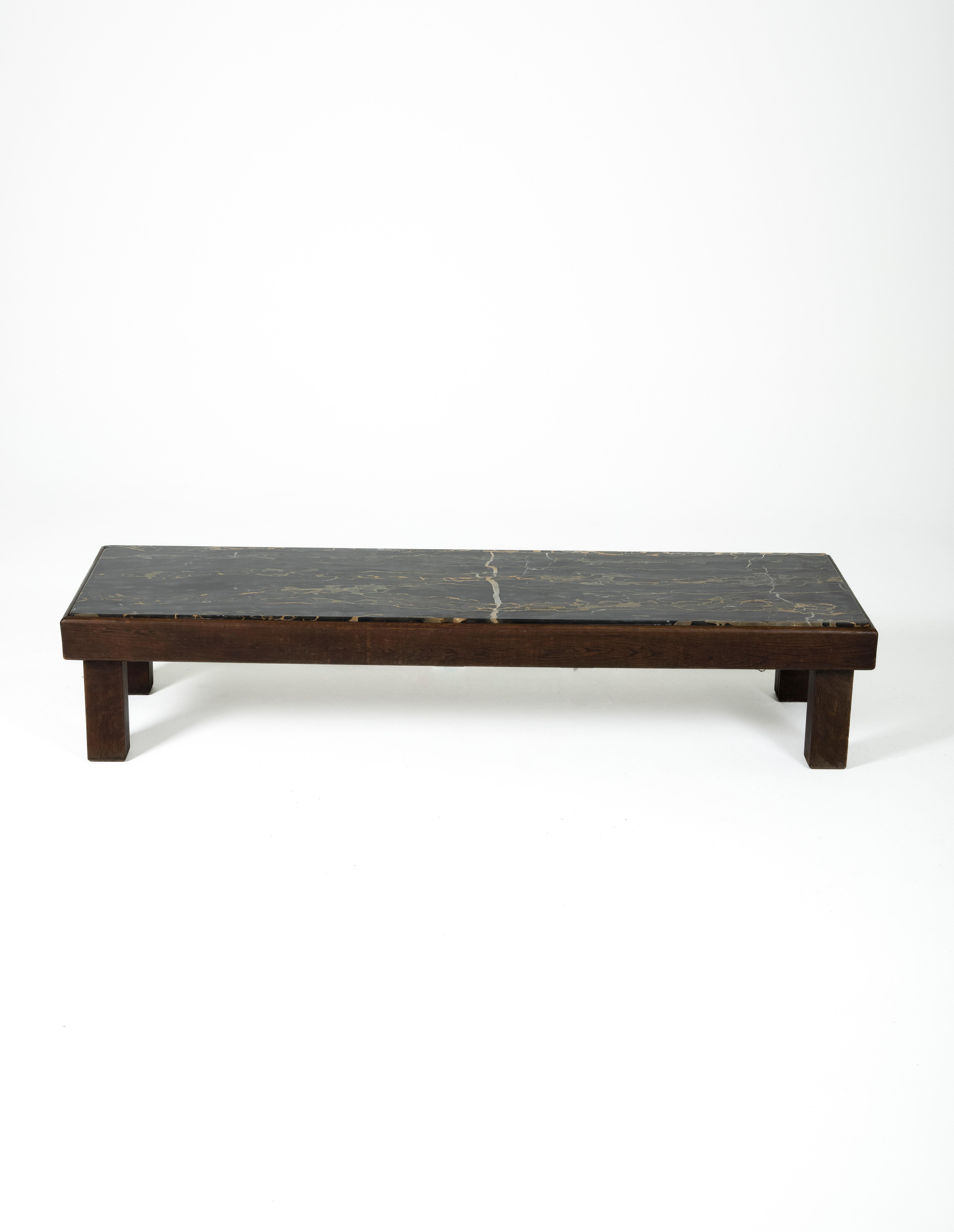 Mid-Century Modern Marquina Marble Coffee Table, 1970s