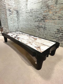 Calacatta Viola Marble Coffee Table by Edith Norton, Signed Plate 1970