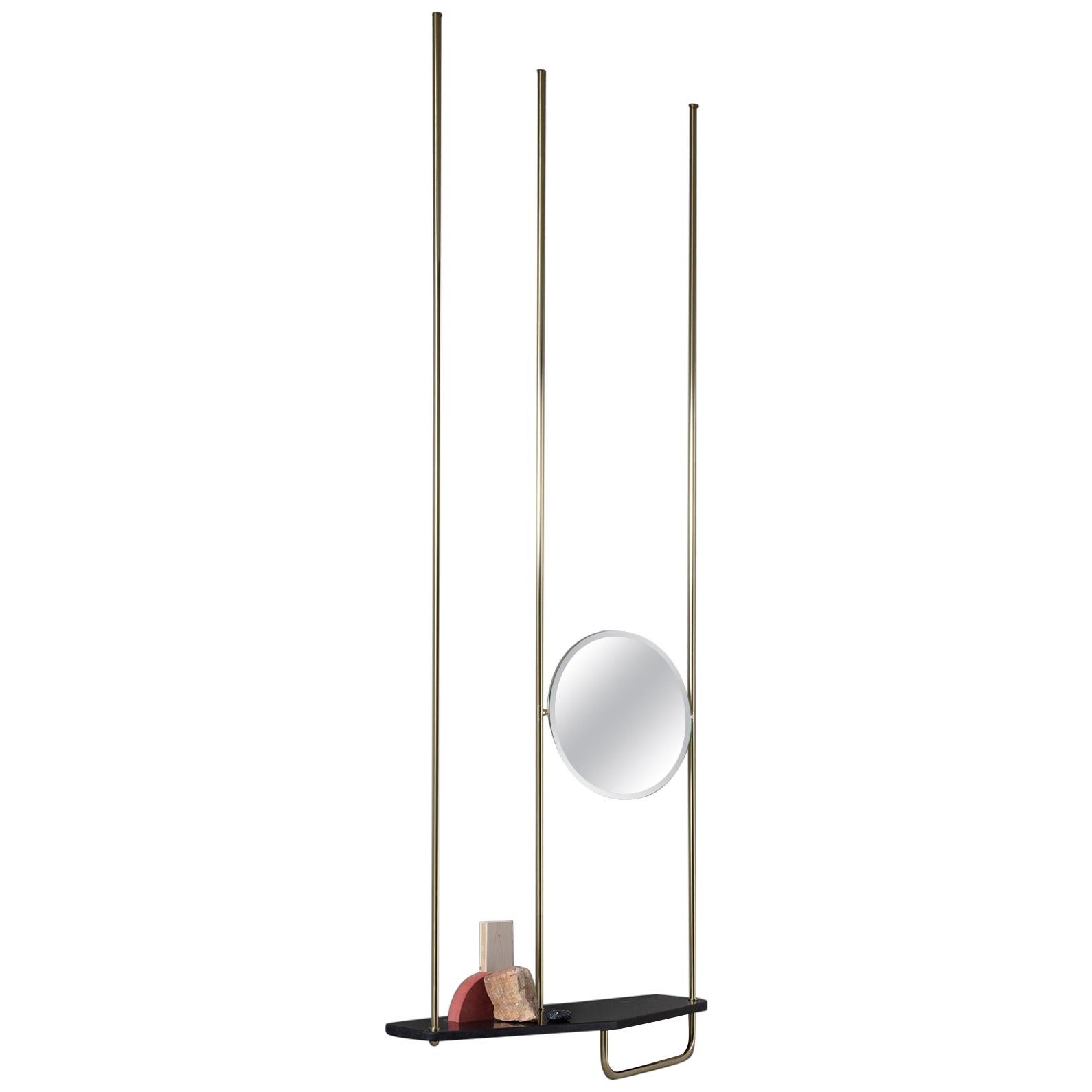 Marquina marble make-up console For Sale