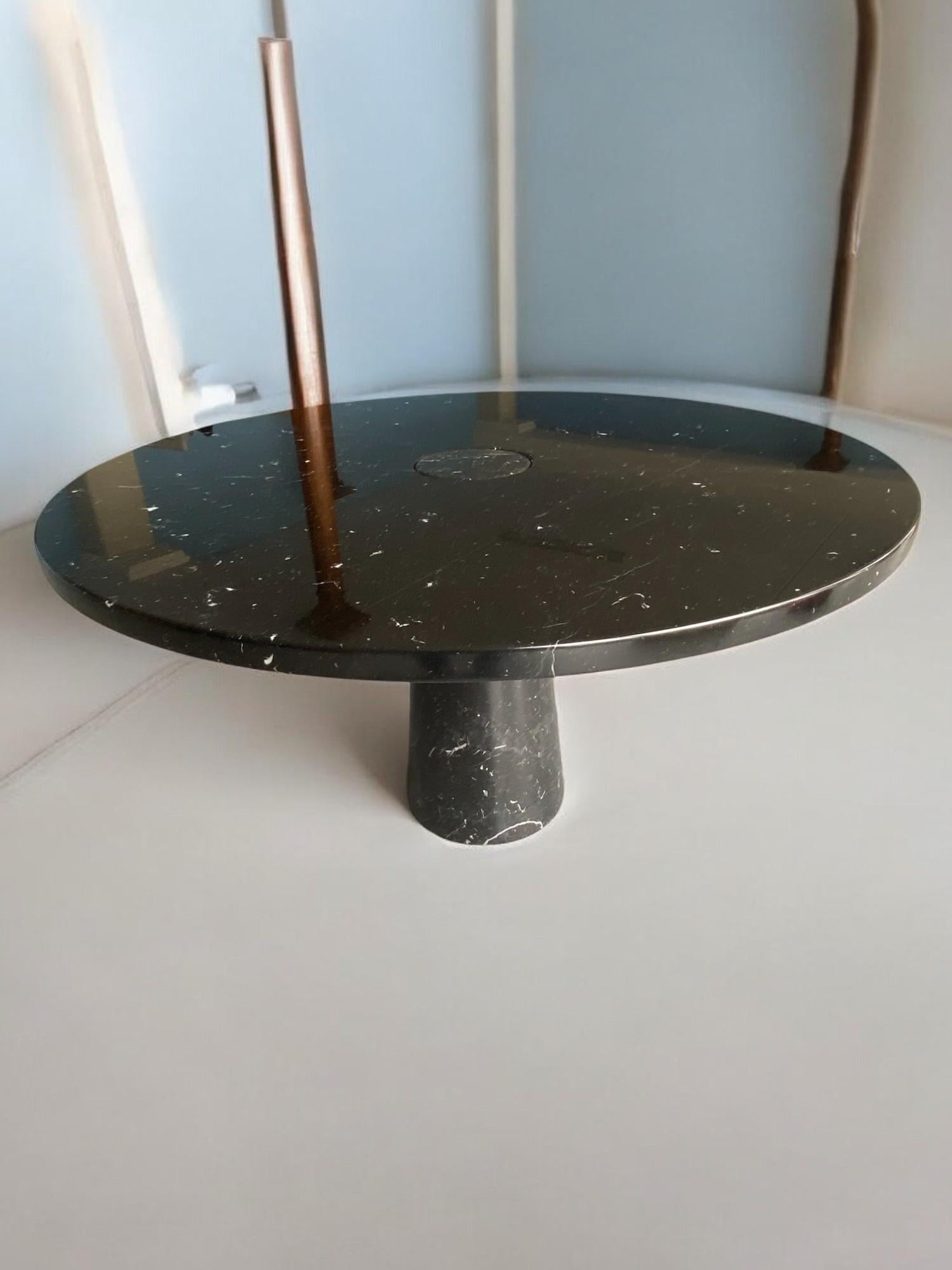 Late 20th Century Marquina Marble Table designed by Angelo Mangiarotti for Skipper, Eros series For Sale