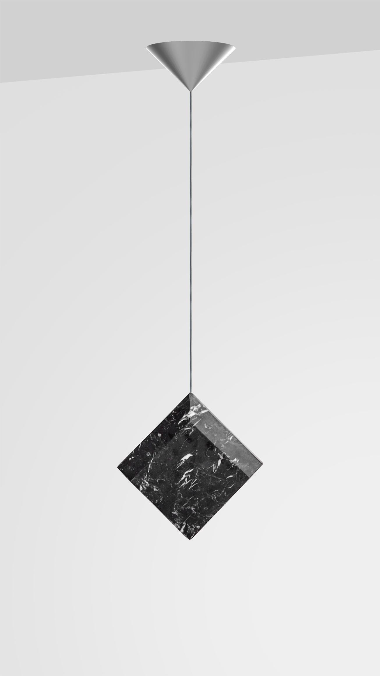 Chamfered Marquinia Marble Ceiling Lamp 