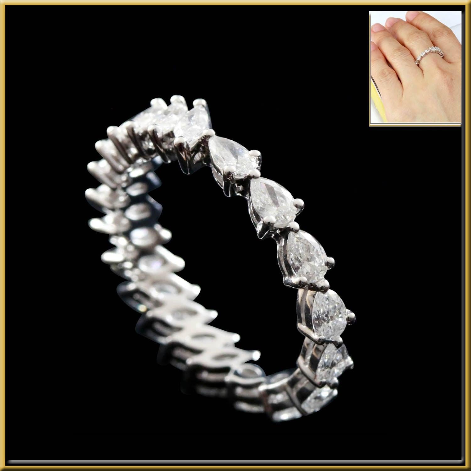 For Sale:  Marquis and Pear Shape Diamond 2 in 1 Eternity Ring in 18 Karat Gold 3