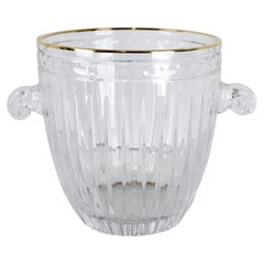 Seau à glace en cristal vintage Marquis by Waterford, bordure en or 24 carats Hanover