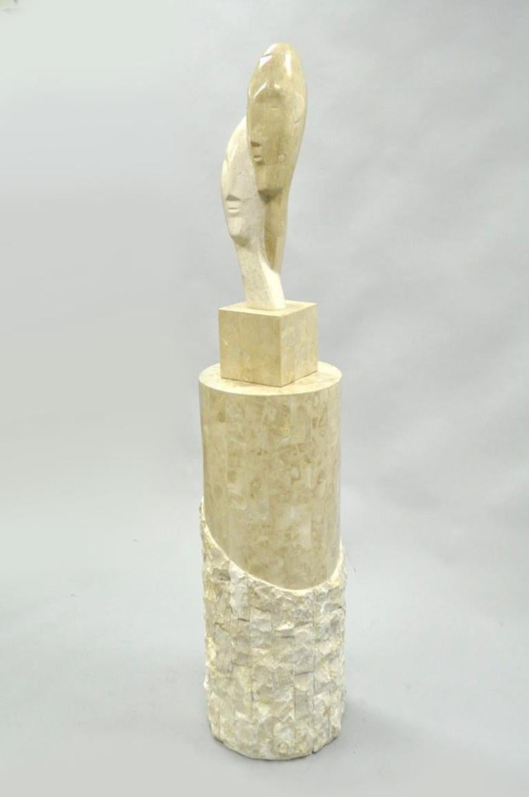 Marquis Collection Beverly Hills Snuggling Couple Fossil Ivory Stone Sculpture 5