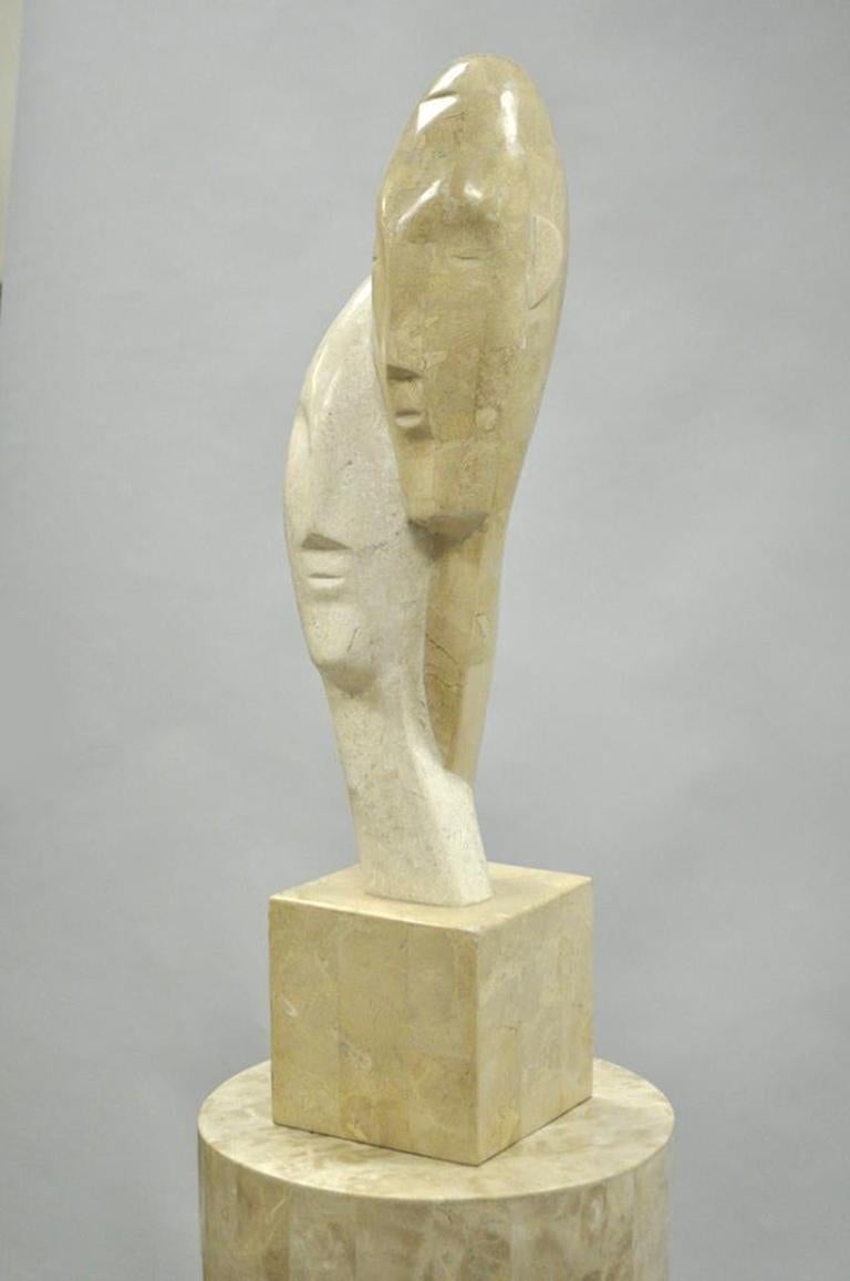 Modern Marquis Collection Beverly Hills Snuggling Couple Fossil Ivory Stone Sculpture