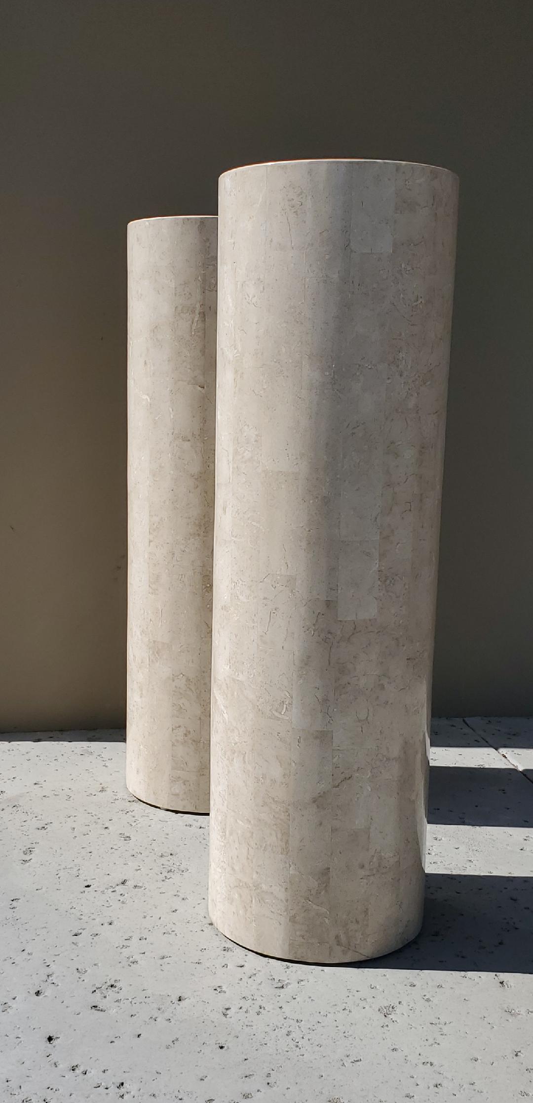 Marquis Collection of Beverly Hills, 1980s Round Tessellated Stone Pedestals 2 6