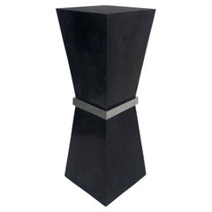 Marquis Collection of Beverly Hills Stone Pedestal with Nickel Band