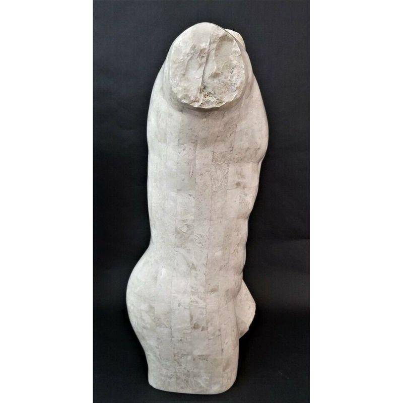 Marquis Collection of Beverly Hills Tessellated Stone Male Nude Torso In Good Condition In Lake Worth, FL