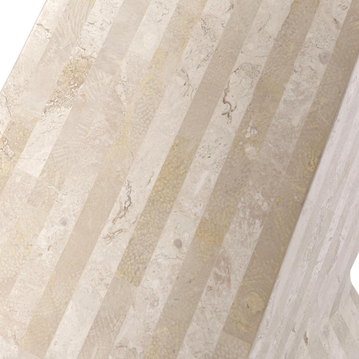 Marquis Collection of Beverly Hills Zig Zag Tessellated Stone Display Pedestal For Sale 4