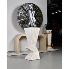 Marquis Collection of Beverly Hills Zig Zag Tessellated Stone Display Pedestal