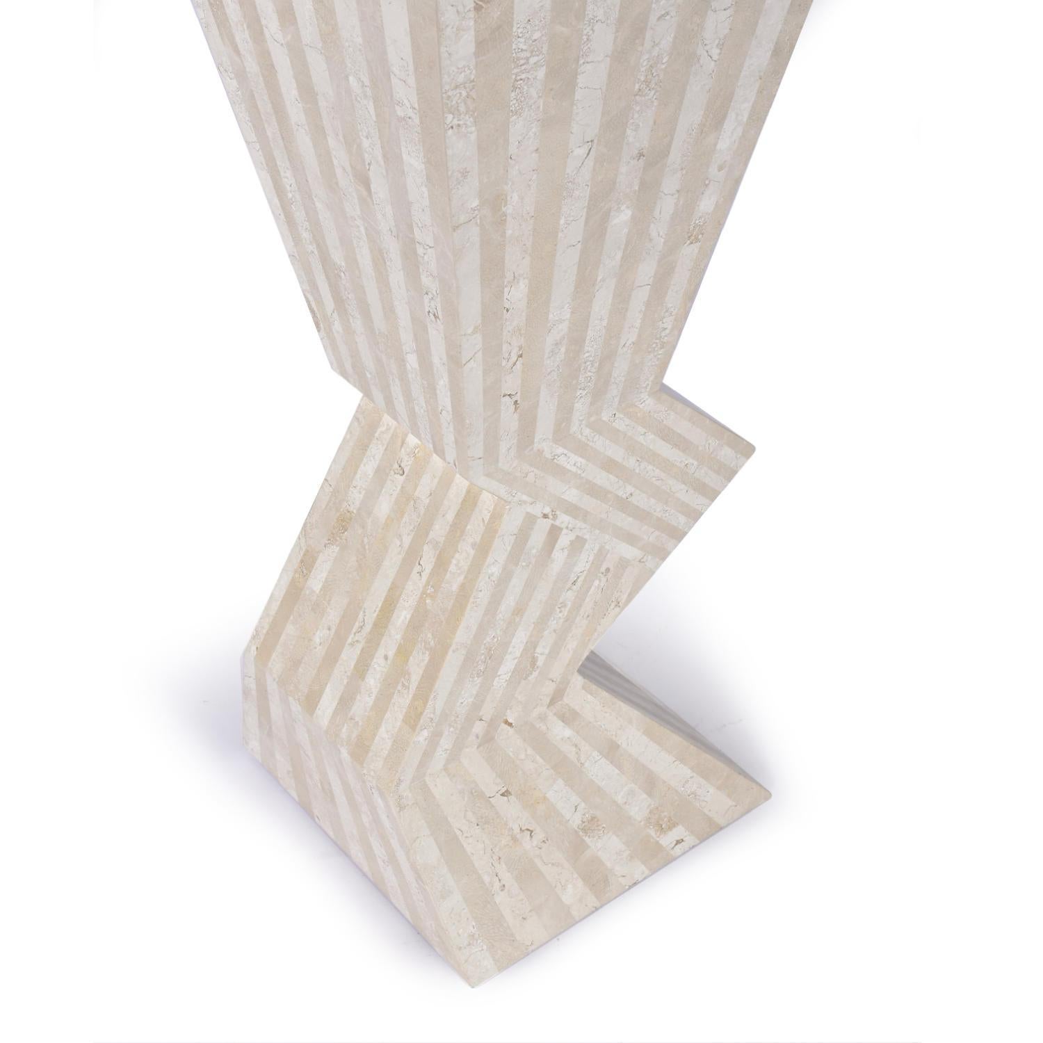Marquis Collection of Beverly Hills Zig Zag Tessellated Stone Display Pedestal For Sale 2