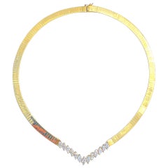 Marquis-Cut Diamond and 14K Yellow Gold Necklace