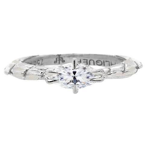 For Sale:  Marquis Cut Diamond Croc Tail Ring in 18ct White Gold, Australia