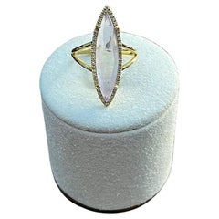 Marquis Light Violet Purple Amethyst Diamond Halo 14 Yellow Gold Statement Ring