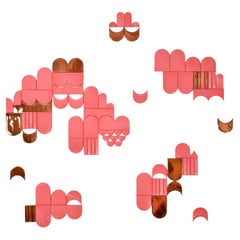 Unique Ceramic Wall Mural, Pink-Copper, Marquis No.28