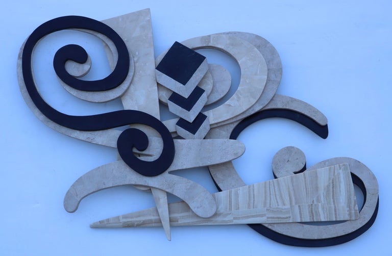 Marquis Of Beverly Hills Tesselated Stone Large Wall Sculpture For Sale