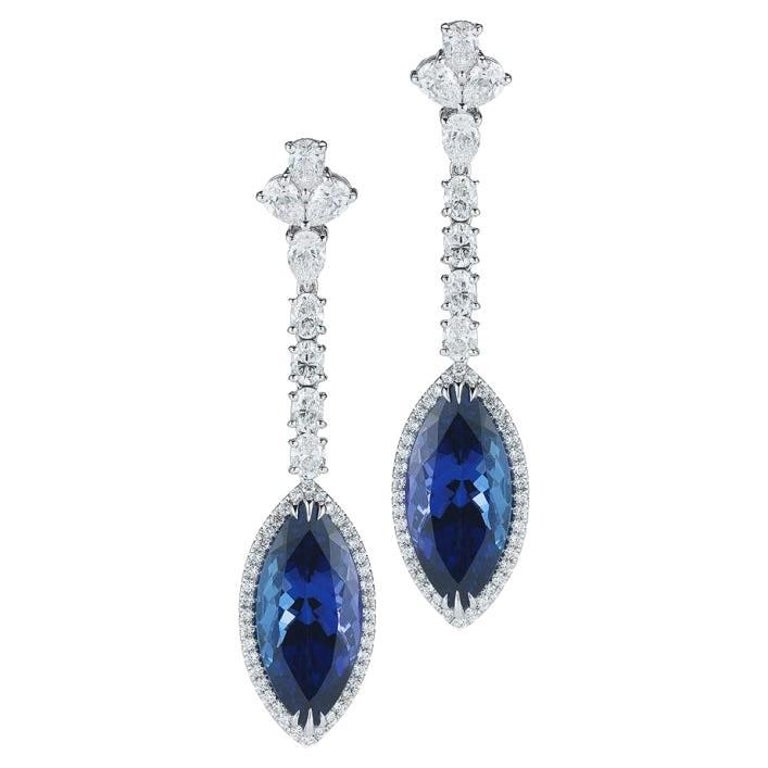 Marquis Tanzanite Earring For Sale at 1stDibs