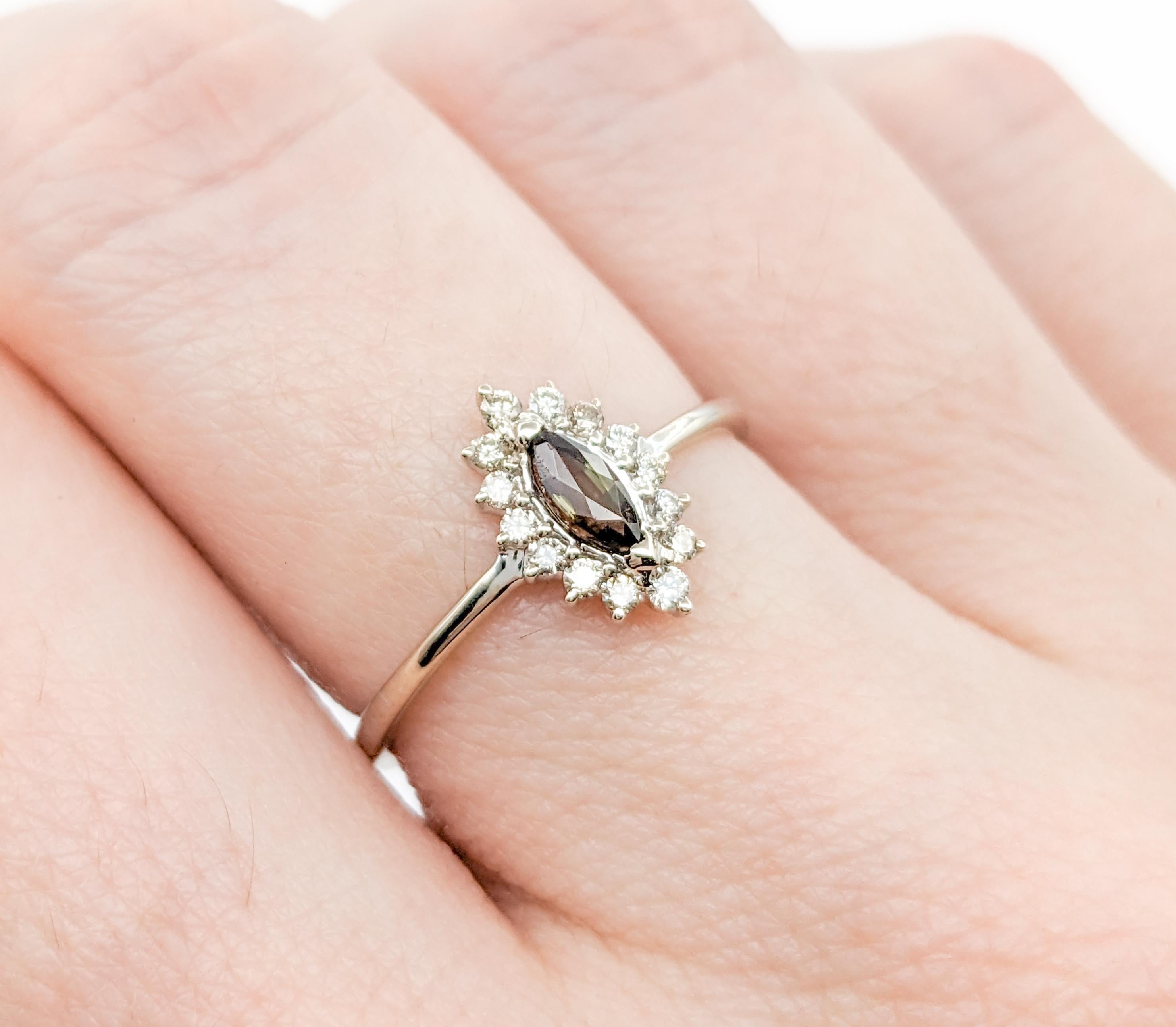 Marquise Alexandrite With Diamonds In White Gold GIA In Excellent Condition In Bloomington, MN