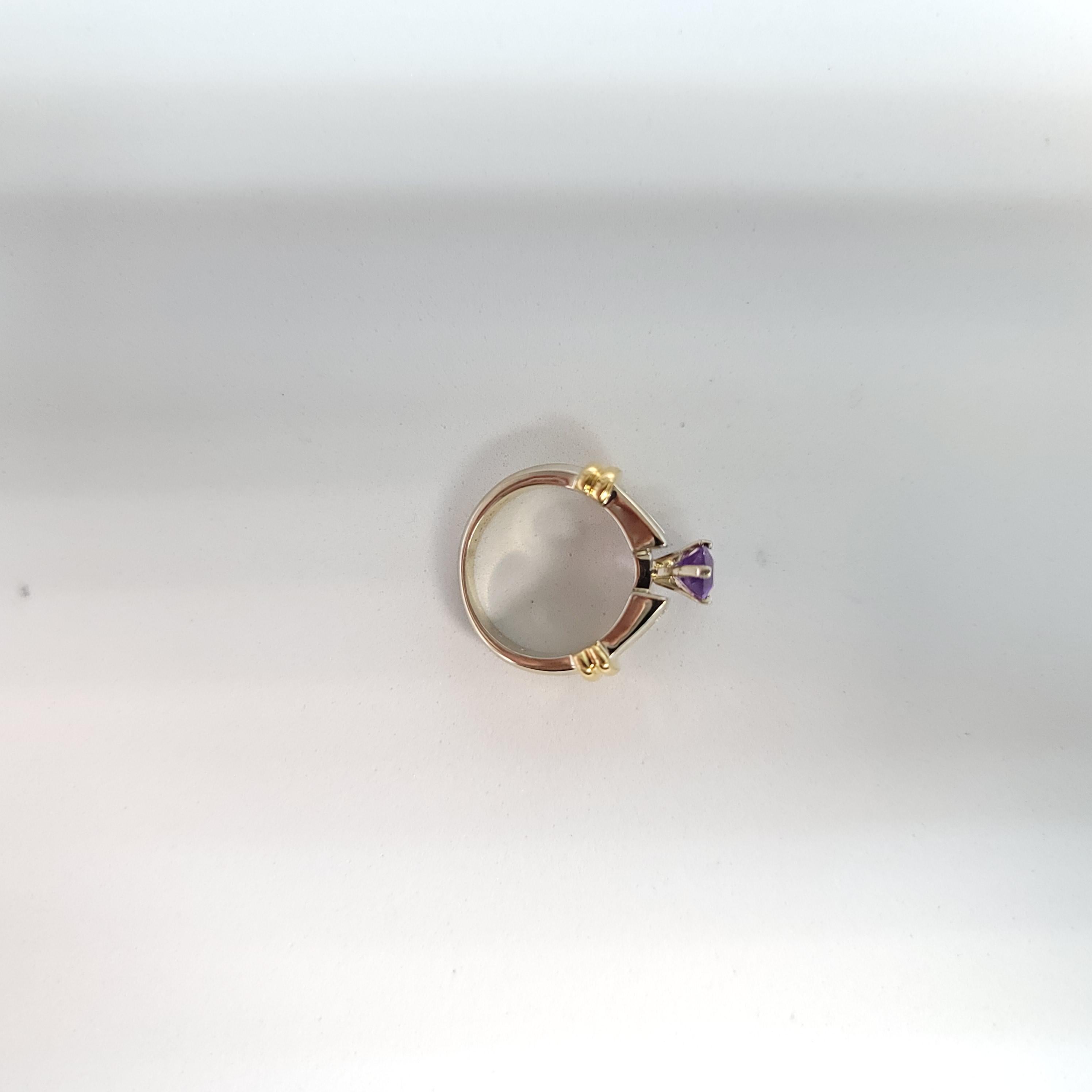 Taglio marquise Anello di fidanzamento con ametista e diamante marquise in vendita